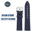 For BLANCPAIN Co branded Fifty Fathoms Five Oceans Nylon silicone bottom Watch Strap Black Men's Canvas Bracelet 22MM Watchband