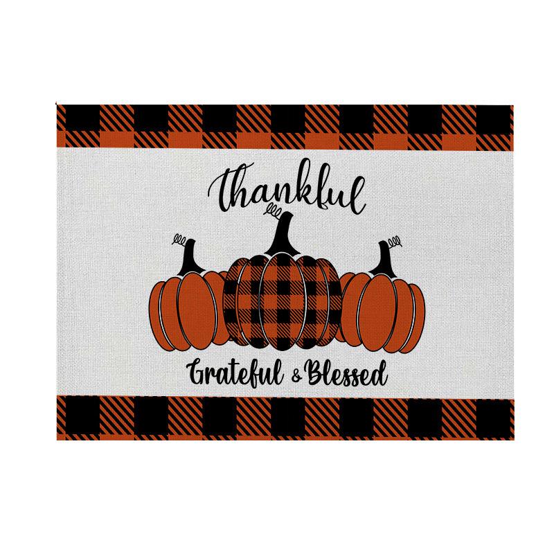 Thanksgiving Pumpkin & Maple Leaf Tabletop Placemat 
