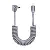 90 Degree Coiled USB-C Cable Stretchable Braided Fast Charging with Carplay for for iPhone 17 and Car Use