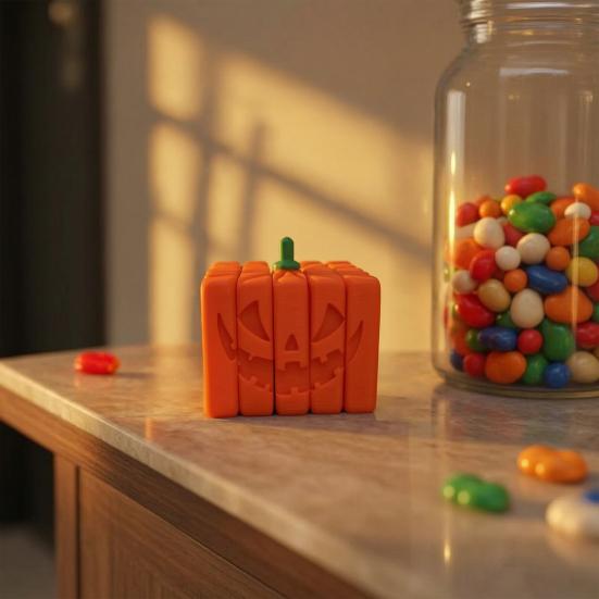 3D Printed Pumpkin Fidget Toy, Spooky Halloween Pumpkin Anxiety Relief Sensory Toy for Stress Relief, Halloween Party Supplies