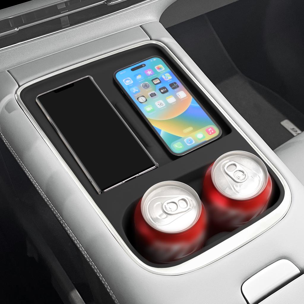 For Xpeng G6 2025 Non-slip Wireless Charger Water Cup Holder Mat Anti-slip Pad Storage Box Silicone Car Interior Accessories