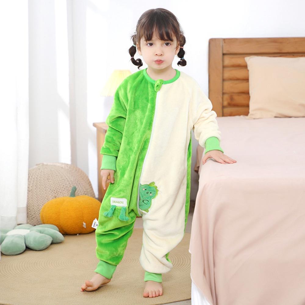 Kids Flannel Onesie Pajamas Cartoon Loungewear Christmas Costume Flannel Sleeping Bag Jumpsuit