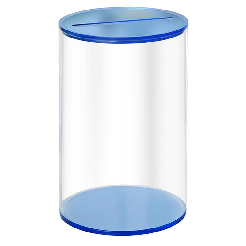 Acrylic Transparent Coin Bank For Home Decoration Shatterproof Money Saving Box With Removable Base