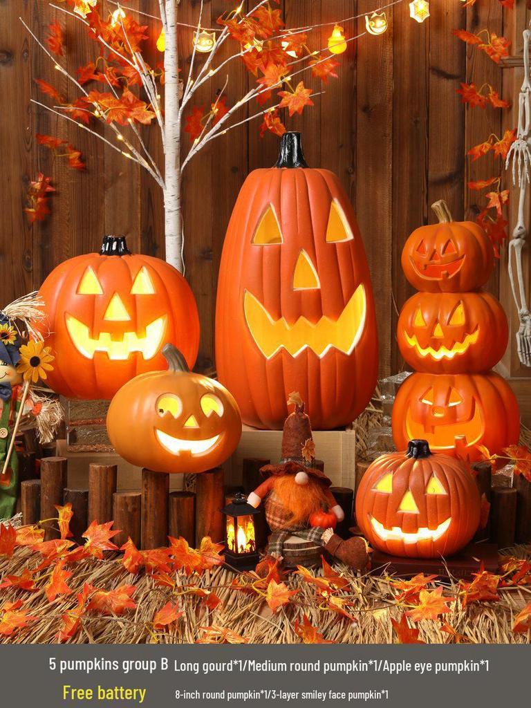 Luminous Halloween Pumpkin Lantern Decoration - Large Outdoor Display for Shopping Malls and Events