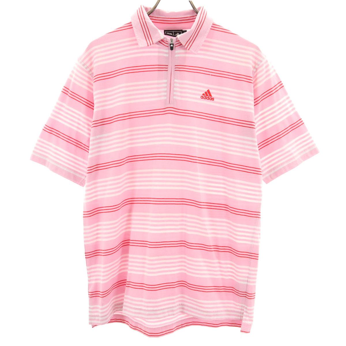 

adidas border golf Футболка с коротким рукавом на молнии до половины M Розовая Мужская Б/у