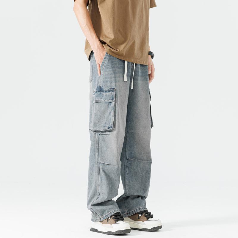 JYL Unique new wide fashion men's jeans and street style washing effect
