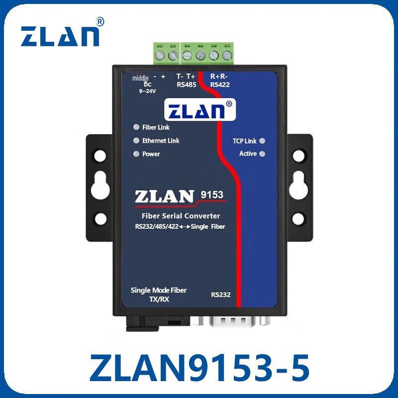 ZLAN Industrial RS485/232/422 to Fiber Optic Converter