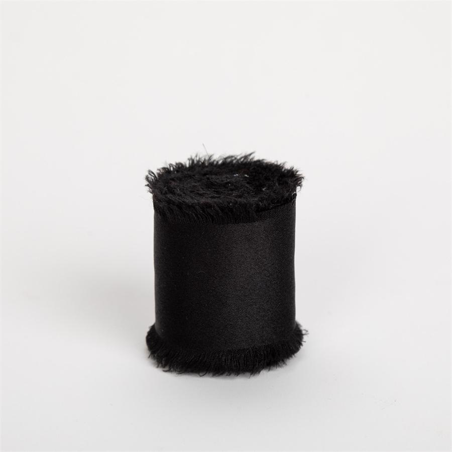1 Roll 5 yards Frayed Edged Satin Handmade Smooth Soft Ribbon For Wedding Invitation Bouquets Birthday Party DIY Decoration Gift