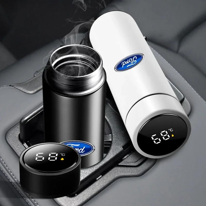 Focus Hot For Ford Intelligent Car Thermos Cup Tea Coffee Vacuum Flask Temperature Display Water Bottle For Ford Focus 3 2015-20