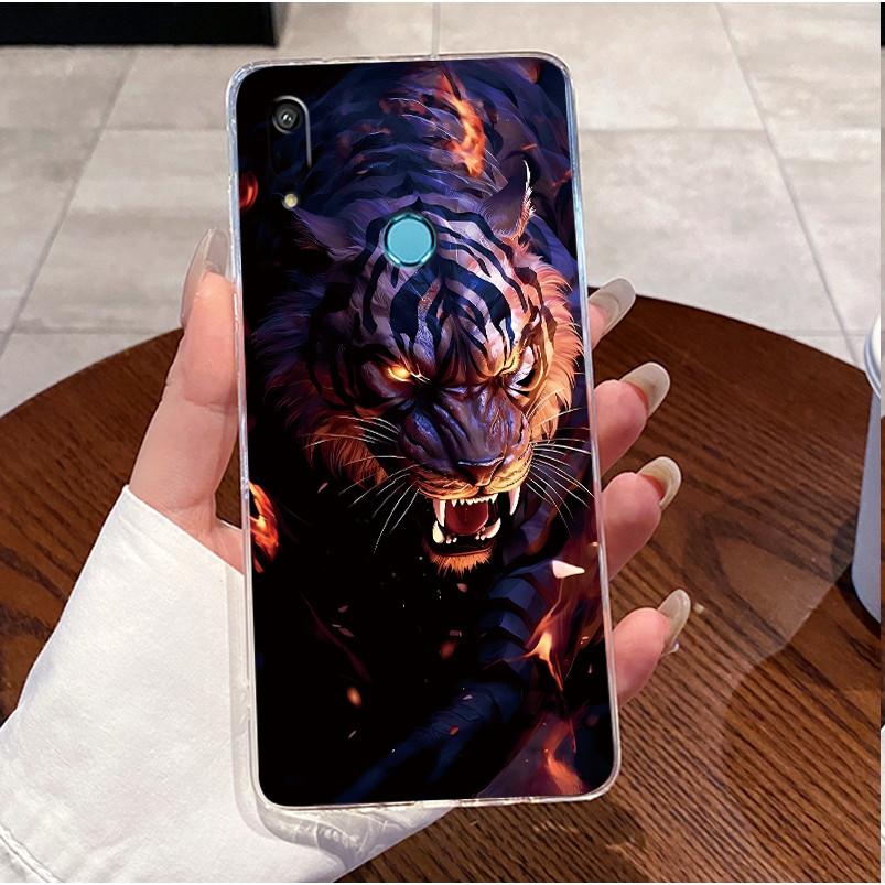 For Huawei Y6 Y6s 2019 Case MRD-LX1 MRD-LX3 Cute Love Rabbit Clear TPU Soft Silicone Back Cover Huawei Y6 Pro 2019 MRD-LX2 Funda
