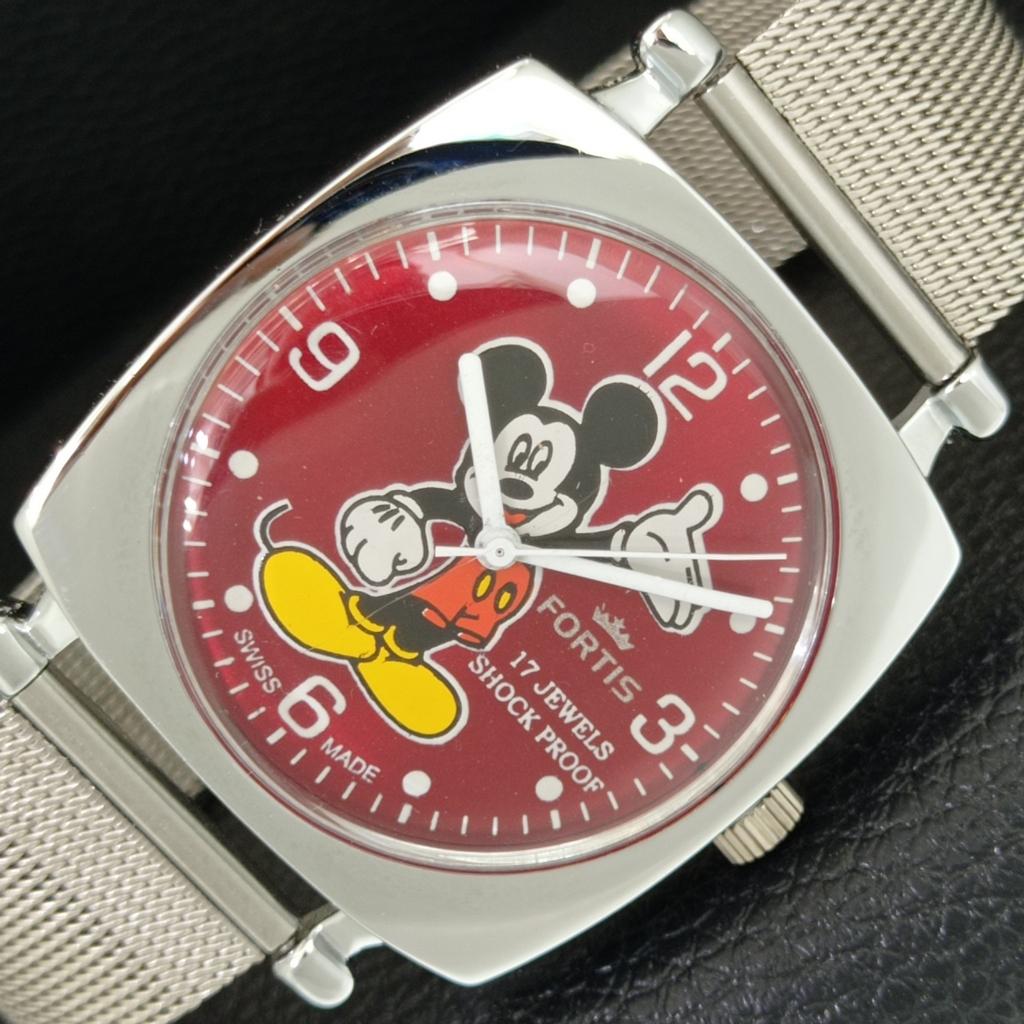 

HAND-WINDING VINTAGE SWISS MENS REFURBISHED RED COLOR DIAL WATCH a707280-1