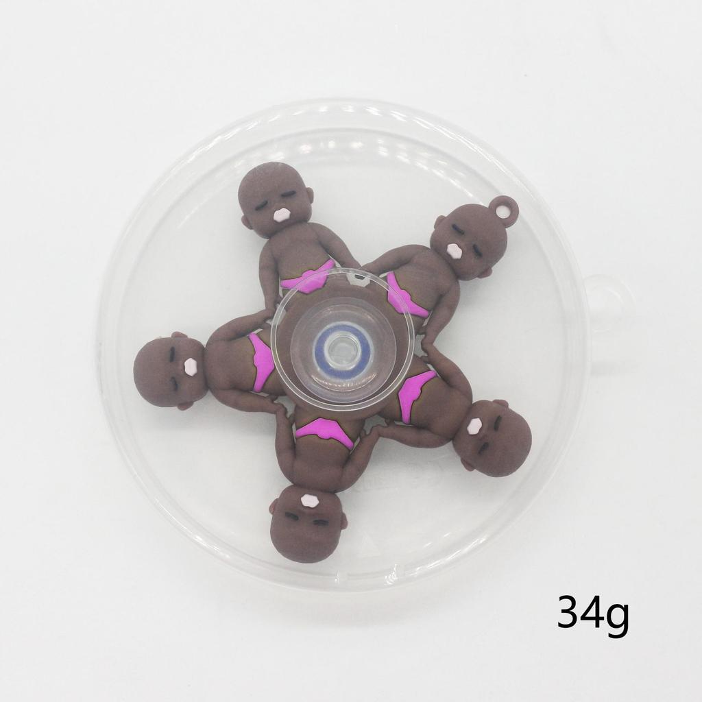 Five-Bead Fidget Spinner with Soft Rubber & Wooden Stick - Mythical Creatures Stress Relief Toy