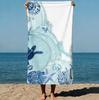 Summer Boho Style Towel Abstract Fish Vibrant Colors Geometric Patterns And Layered Modern Graphic Design Art Style Beach Towel