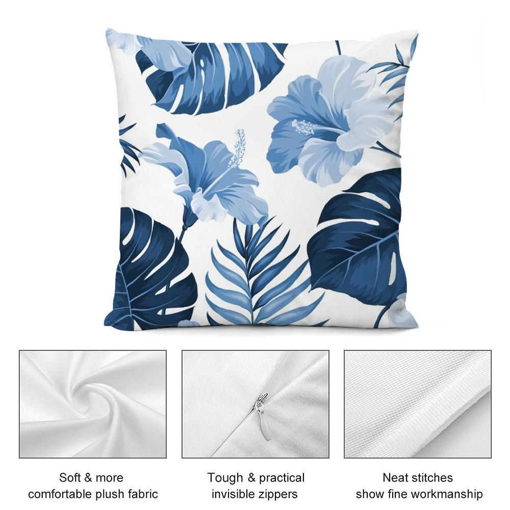 Boho Monstera Pattern Cushion Cover Soft Plush Fabric DoubleSided Printed Cushion Covers for All Seasons Modern HomeDecor Gift