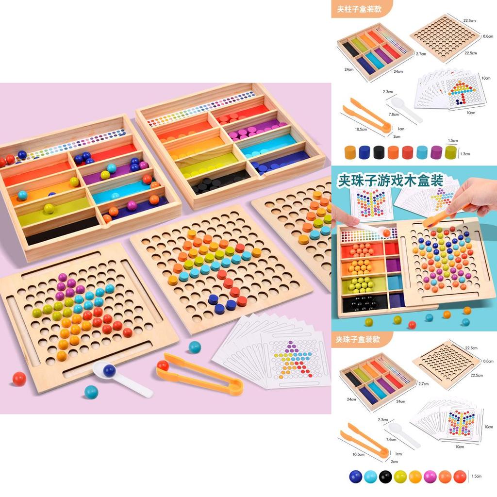 Wooden Bead Sorting Toy For Toddlers Hand Eye Coordination Development Educational Gift