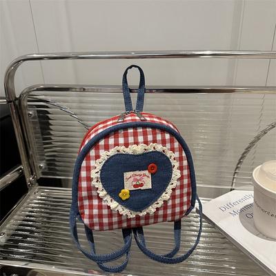 Pendler kleiner Rucksack Damen neuer Rucksack Mini lässig Mode Karomuster Pendeln vielseitige Handtasche