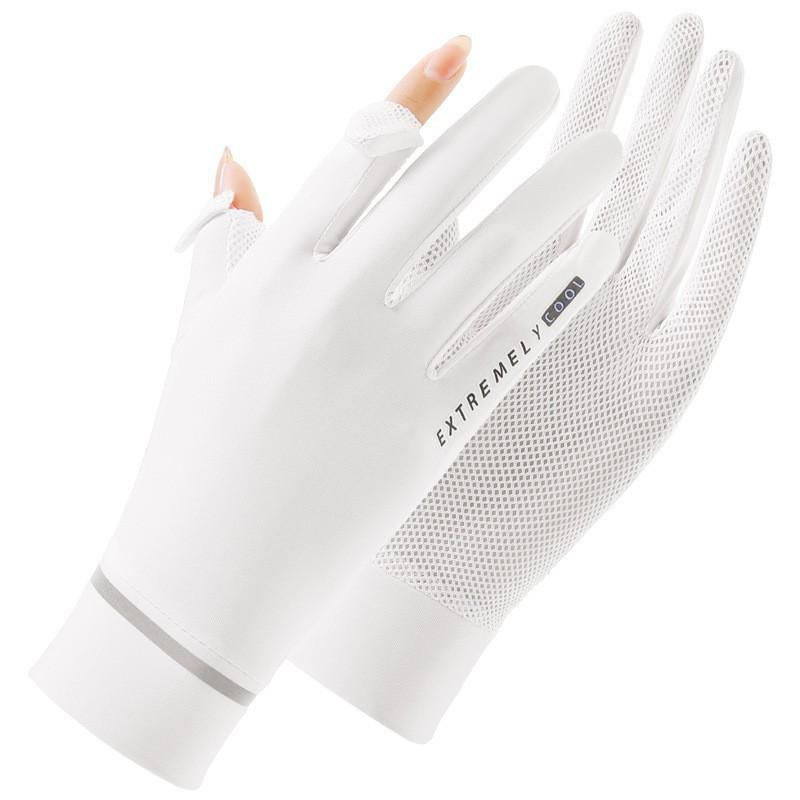 Sunscreen Gloves UV-proof Thin Summer Non-slip Breathable Sunshade Driving Cycling Men's and Women's Ice Silk Gloves