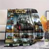 1Pc Tractor Truck Print Flannel Blanket, High quality Comfortable for All Seasons, Home Decor, Warmth and Comfort, Perfect for Christmas Gifts