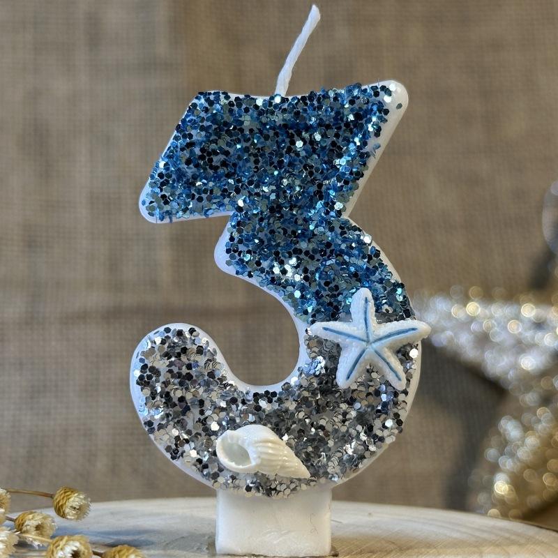 Digital Birthday Candle Cake Decoration Party Celebration Ocean Creative Handmade Diy