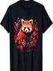 Red Pand Floral Colorful Animal Art Wildlife Flowers Nature T-Shirt