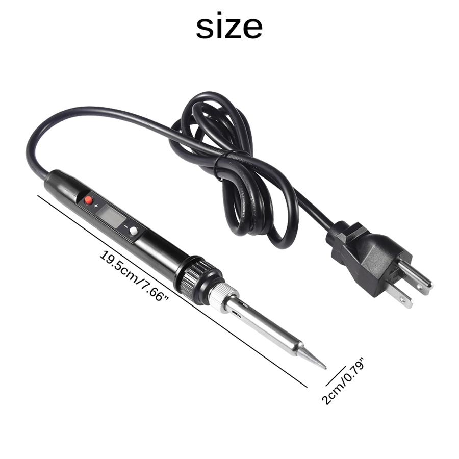80W LCD Digital Adjustable Temperature Electronic Soldering Welding Iron Tool UK