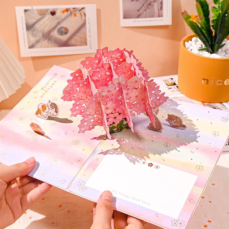 Moonlit Deer Resting 3D Greeting Card - Christmas, Birthday, & Special Occasion Ins Style Creative Card