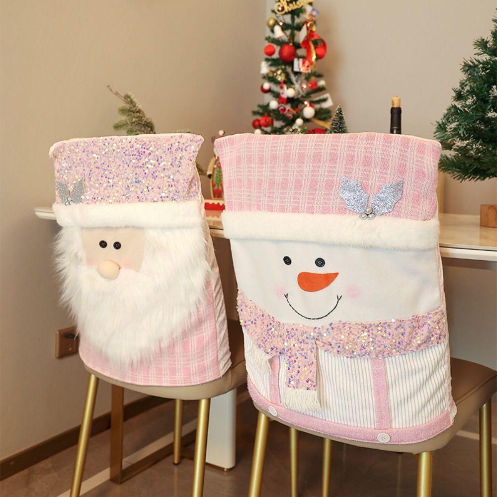 Soft Xmas Dinner Chair Seat Cover Snowman Festival Table Decor  Home Decoration