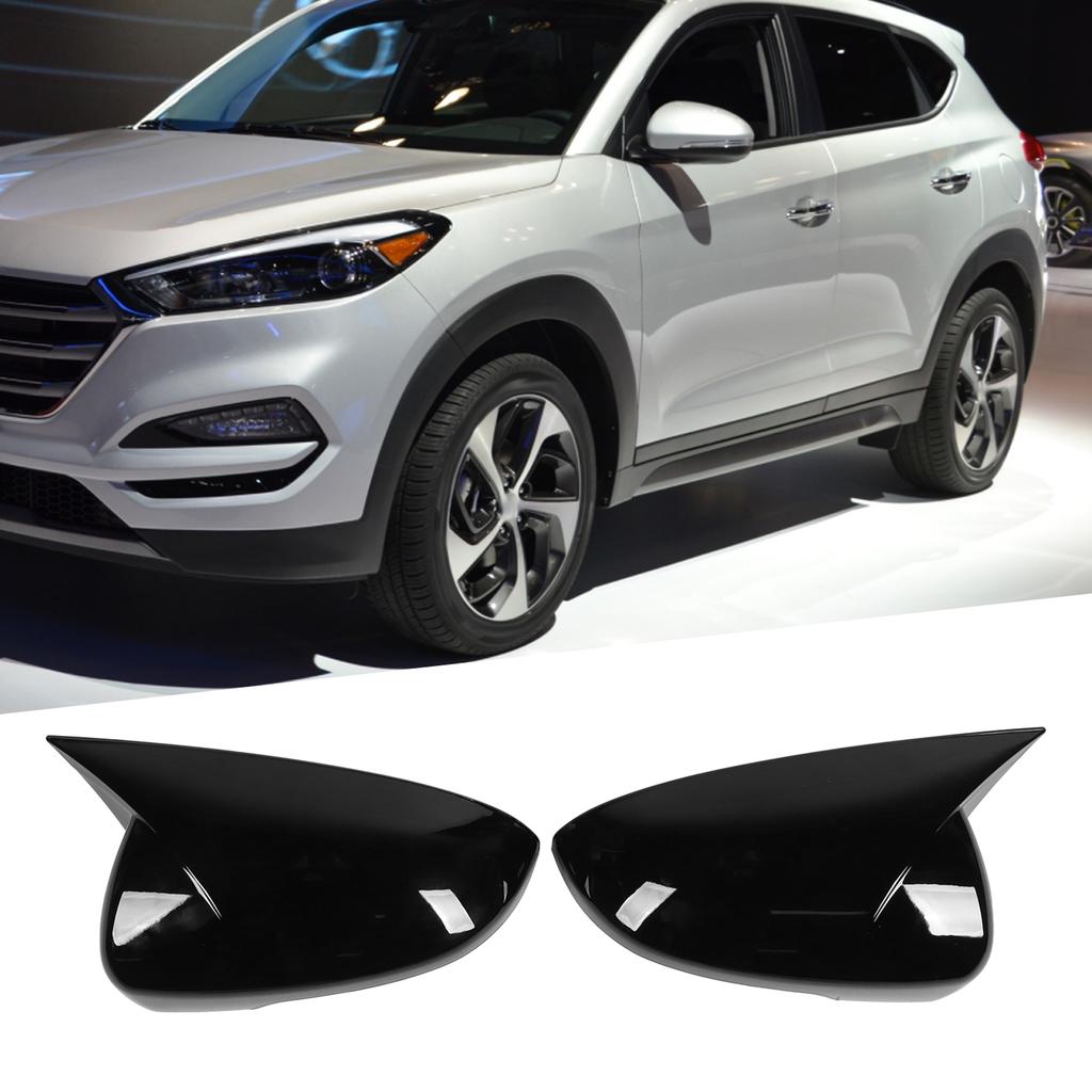 Pair Horn Shape Door Mirror Covers Side Mirror Caps Replacement for Hyundai Tucson 2019‑2020Black