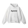Supreme Style Printed Hoodie Unisex Loose Drop Shoulder Sweatshirt Casual Streetwear