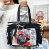Y2K Cute Japanese Ita Bag Lolita Girl Transparent Shoulder Tote Bag Large Capacity Crossbody Casual Bag DIY Display Handbags