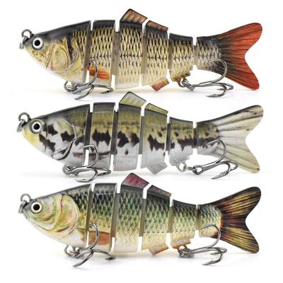 1 Stück 10cm/17g 6-teiliger mehrgelenkiger Minnow-Angelköder Swimbait Hechtköder Schwimmender künstlicher Hartköder