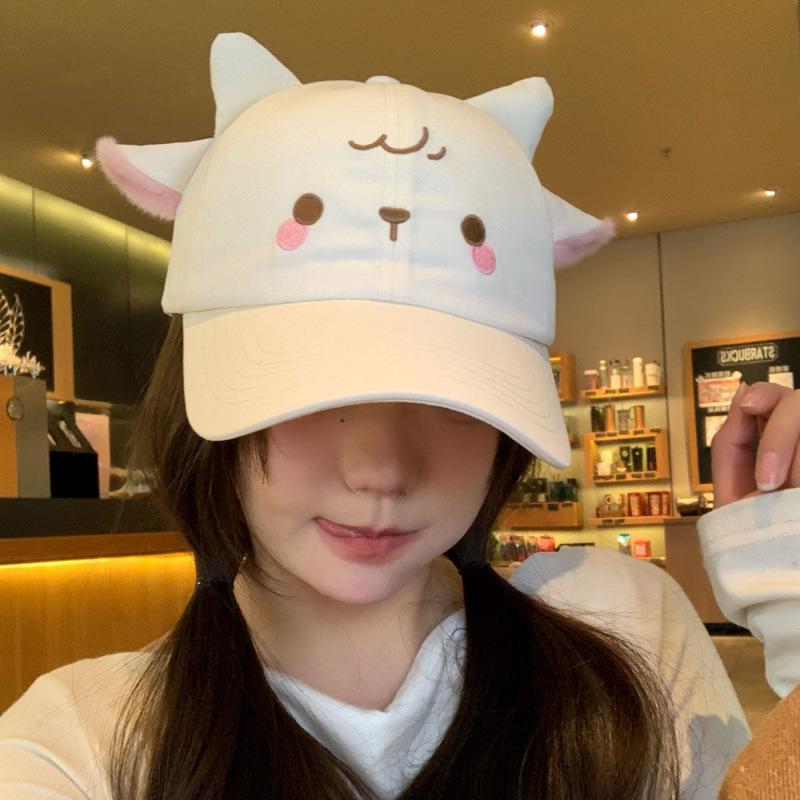 Japanese Women'S Three-Dimensional Ears Embroidered Cap Student Versatile Sun Hat