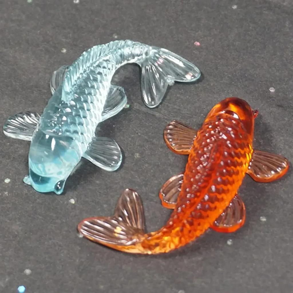1PC Silicone Mold Crystal Drop Glue Goldfish Mold Koi Lucky Mold Three-dimensional Small Carp Mirror Cake