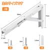 COCIVIVRE Folding Shelf Bracket, L-Shaped, 100kg Load Capacity, Wall Mountable, Set of 2, Screws Included (White, 30cm)