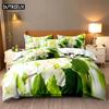 3D Digital Printing Fashion Design Natural Flowers Bedding Set, Queen Size Duvet Cover Set