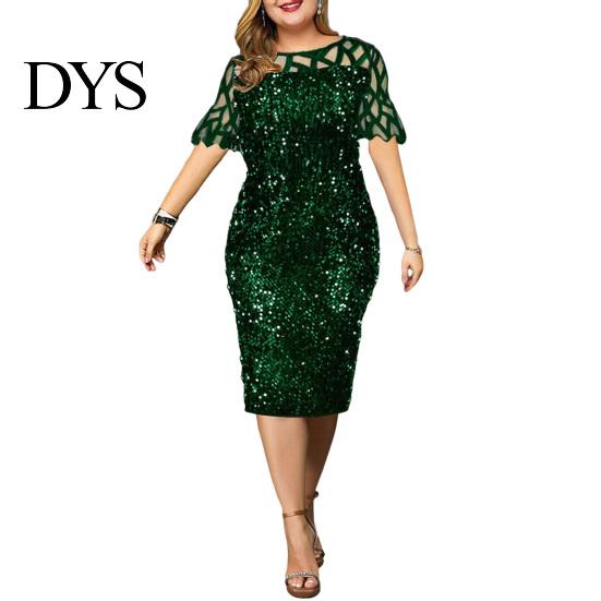 Abito Paillettes Rete Formale Estivo Donna Rete Hip Wrap per Matrimonio