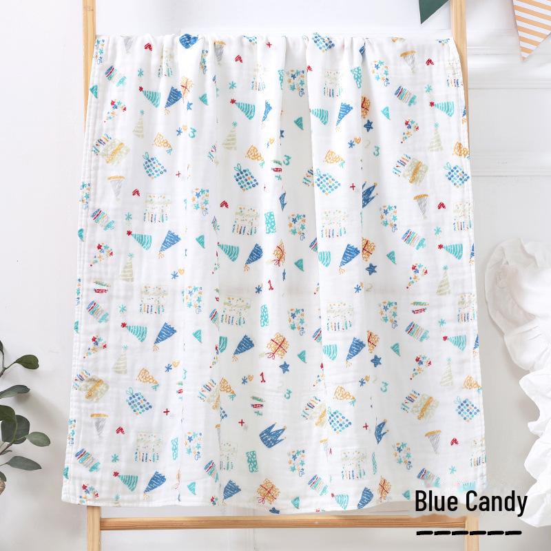 

Літня бавовняна марлева пелюшка для немовлят та рушник для ванни - чотиришарова ковдра для новонароджених 90cm x 90cm