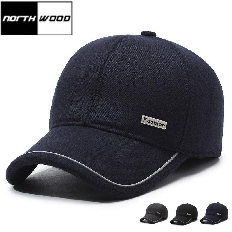 Northwood Hochwertige Mode Baseballkappe für Herren Herbst Winter Herren Warme Plüsch Dad Cap Knochen Ohrschutz Baseballmützen