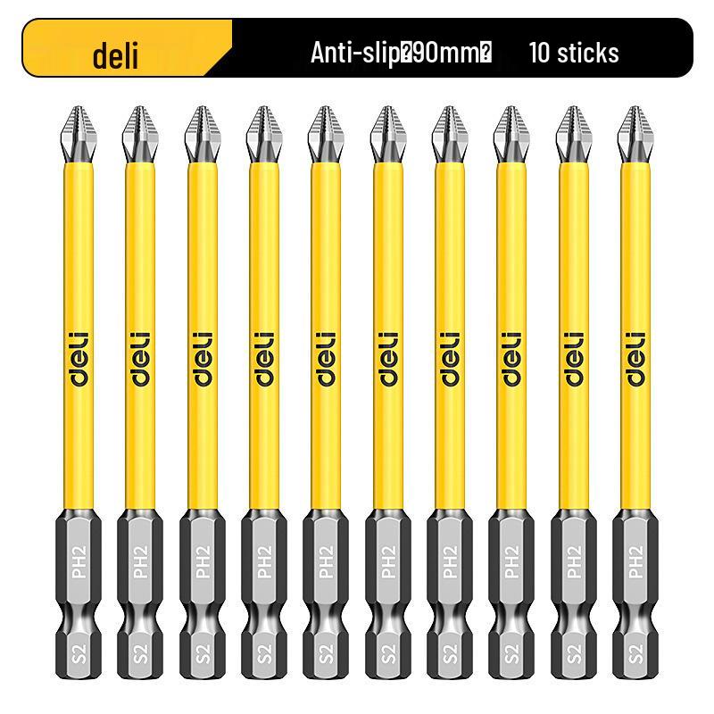 Deli Tungsten Steel Magnetic Anti-slip Phillips Drill Bit Set