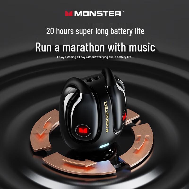 Monster MQO22 Open-Ear Wireless Sport Bluetooth Headphones