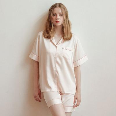 Lunaluz Women S Satin Collar Short Sleeve Two Piece pajamaS