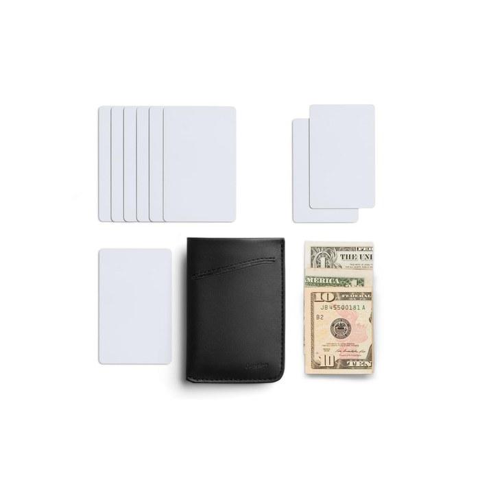 [Bellroy] Card Sleeve Premium Leather Card Case Minimal Wallet Holds 2-8 Cards & Folded Bills - BlackAsh 105mm x 70mm x 7mm