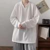 Spring Autumn Streetwear T-shirt for Men Hip Hop Baggy Tops Casual Solid Color Male Loose Long Sleeve Tees