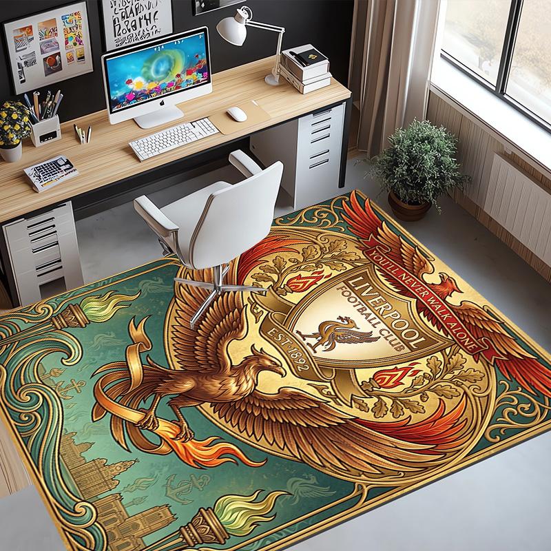 Liverpool Football Club Pattern Rug, Indoor/Outdoor Mat, for Picnic, Gameroom, Bedroom, Office, Living Room, Home Decor Carpet, Birthday Gift