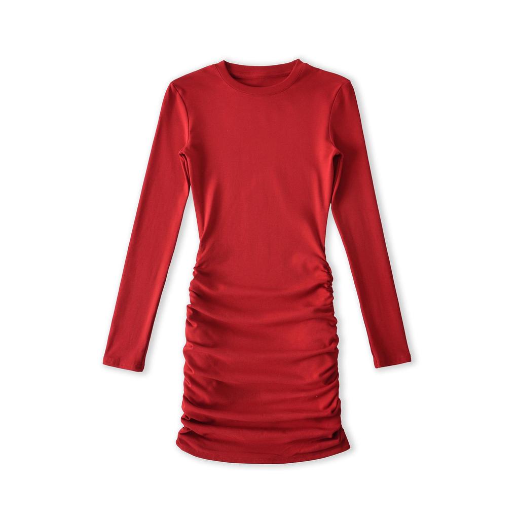 Hot Girl Slim Fit Ruched Bodycon Mini Dress - Spring 2026
