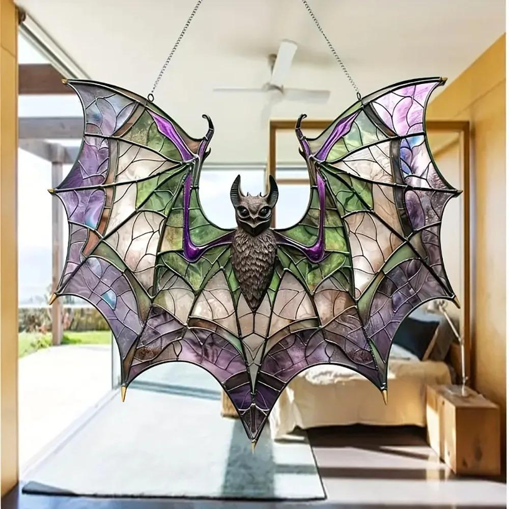 Gothic Bat Window Hanging Ornament Contemporary Bat Hanger Pendant Window Panel