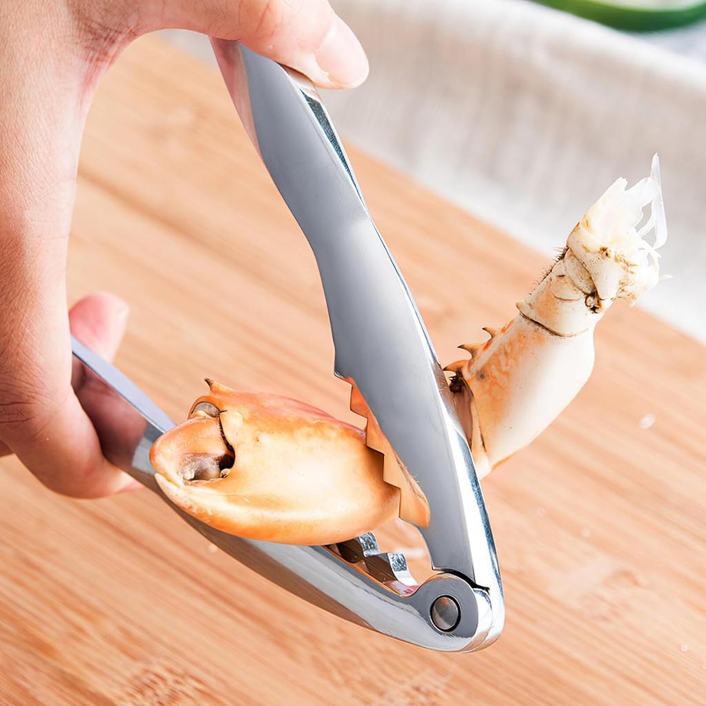 Angoily 6 PCS Crab Crackers and Tools Set Stainless Steel Seafood Tools, 2 Crab Leg Cracker, 2 Lobster Shellers, 2 Crab Leg Forks Storage Case,