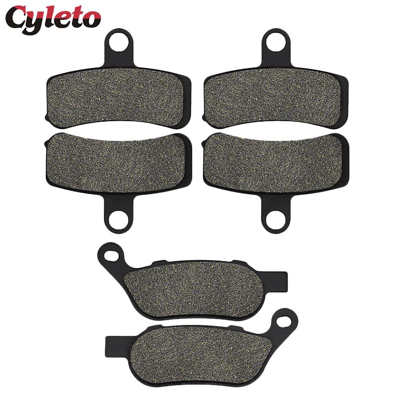 Cyleto Motorcycle Front Rear Brake Pads for Harley FXDF Fat Bob 2008-2017 FXDL Low Rider 2010 2011 2012 2013 2014 2015 2016 2017