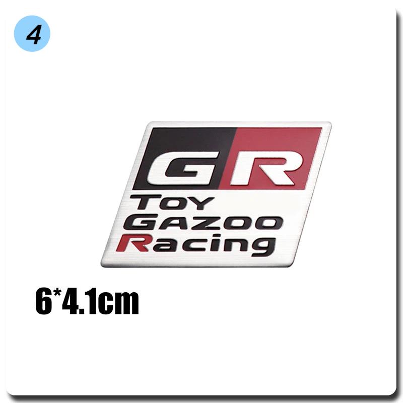 3D Aluminum GR GAZOO RACING Emblem, Auto Steering Wheel Side Body Trunk Fender Sticker for Yaris Prado Rav4 Prius