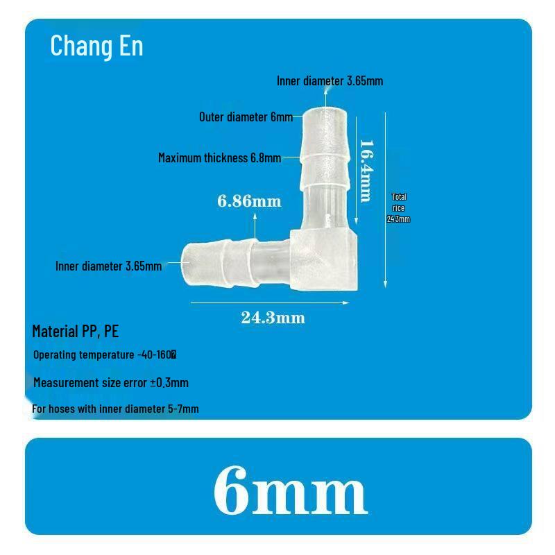 L-Shaped 90° Right Angle Plastic Hose Connector & Reducer